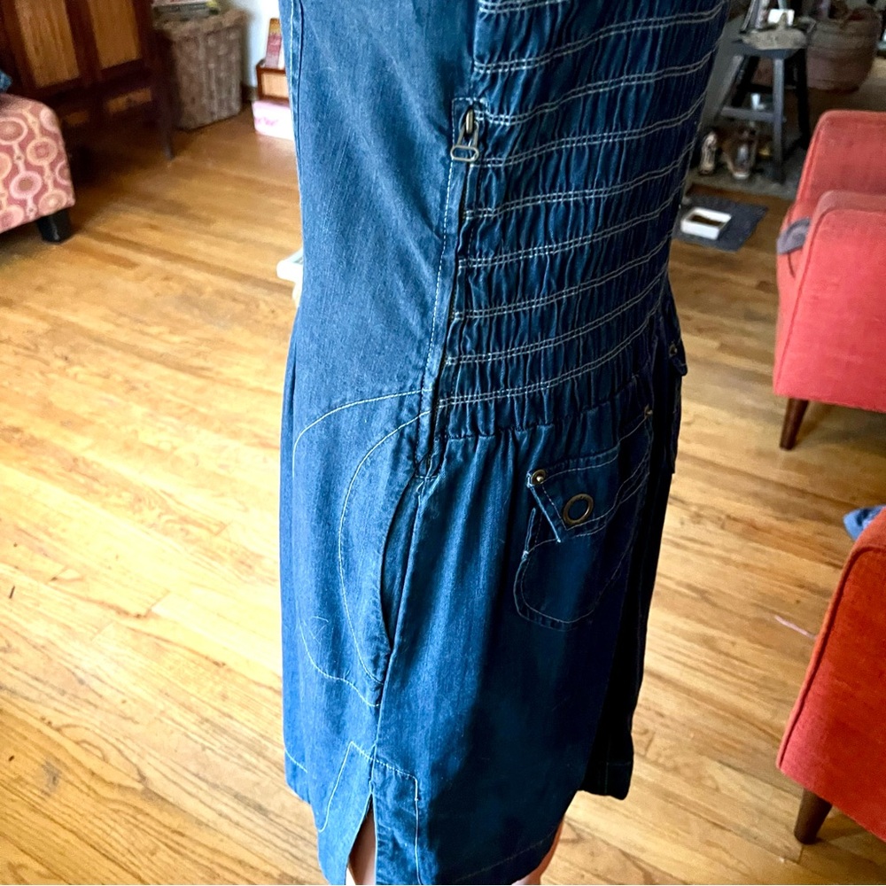Vintage 90s Denim Sleeveless Dress - Picture 9 of 11
